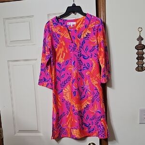 Jude Connally Pink and Orange Floral Dress